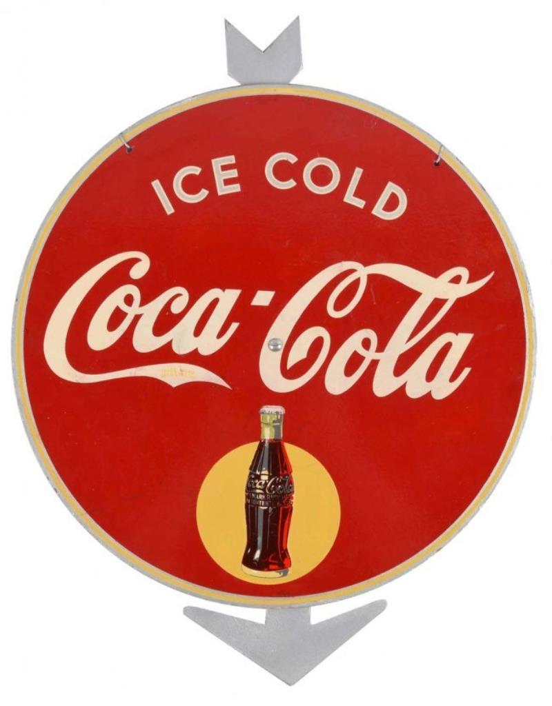 Coca-Cola "Ice Cold" Masonite & Metal Advertising Sign