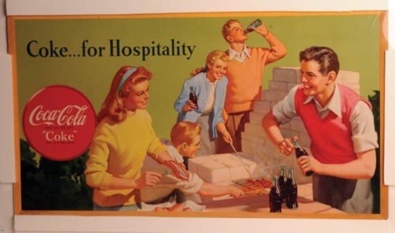 1948 Coca-Cola cardboard sign