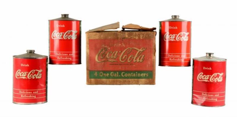 Box Of Coca-Cola One Gallon Syrup Containers