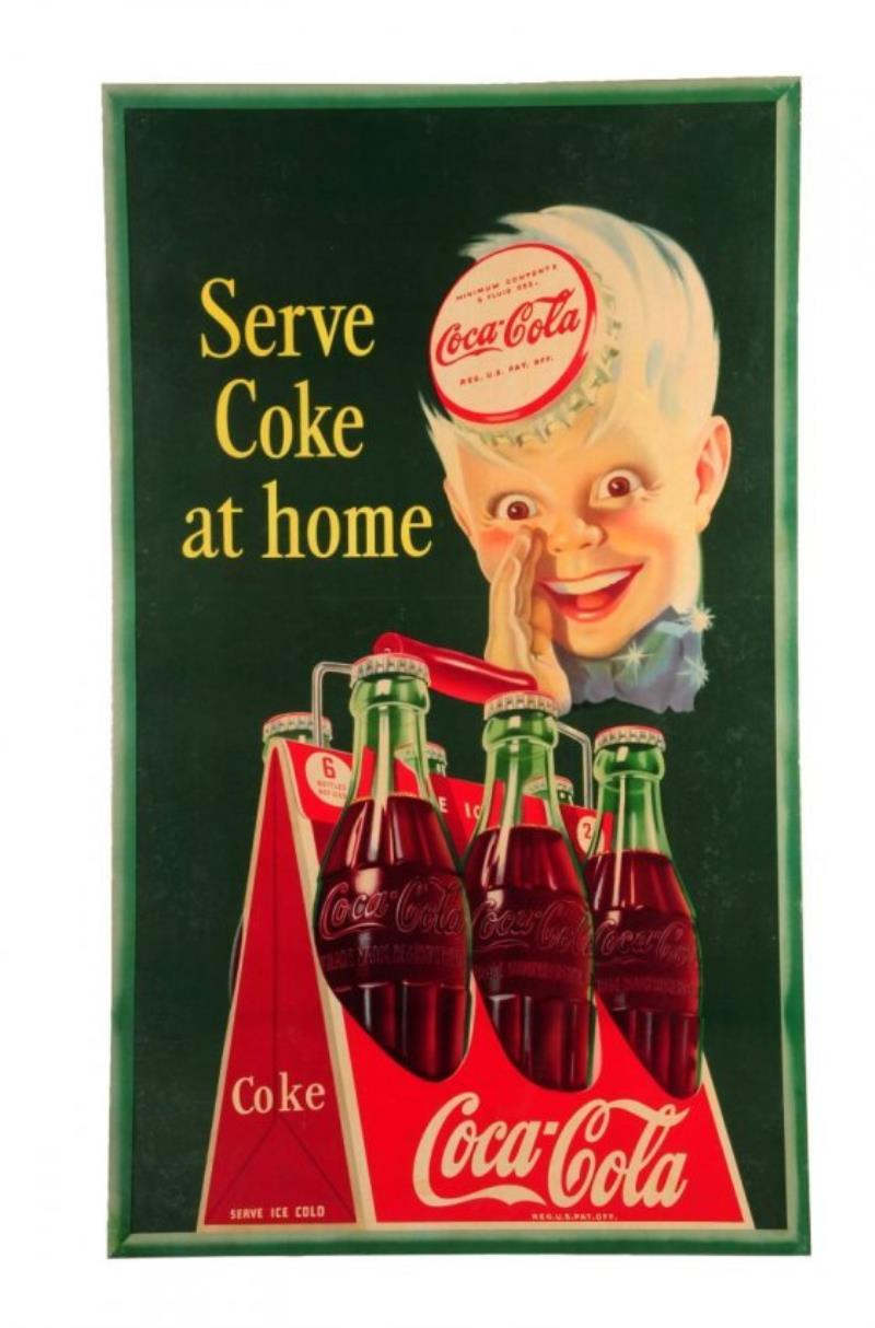 1946 Large Vertical Sprite Boy Coca - Cola Poster.
