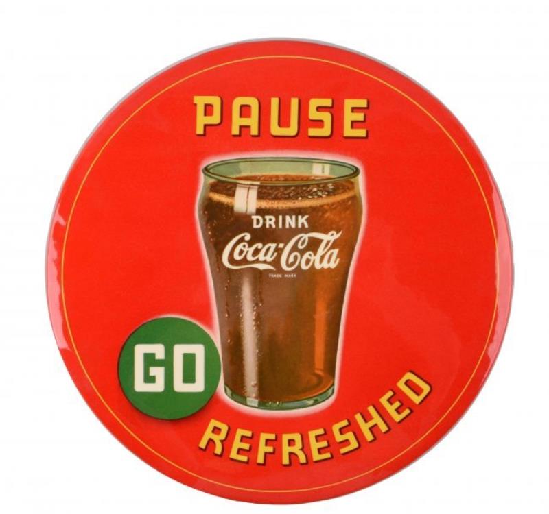1940's Coca-Cola Celluloid Button Sign.