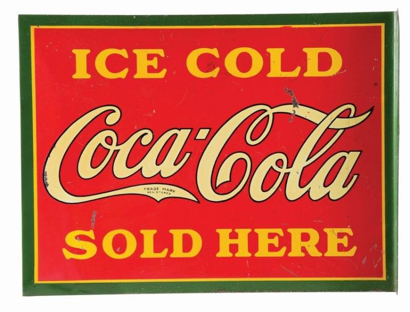 ICE COLD COCA-COLA SOLD HERE ADVERTISING FLANGE