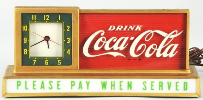 1950's Coca-Cola Lighted Clock/Sign