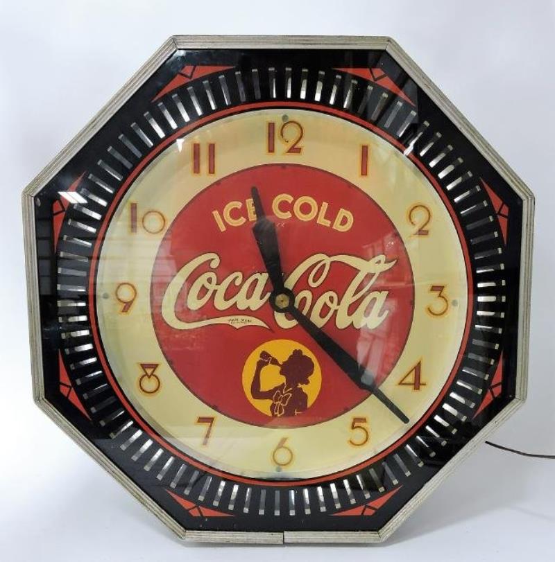 Rare Coca Cola neon spinner wall