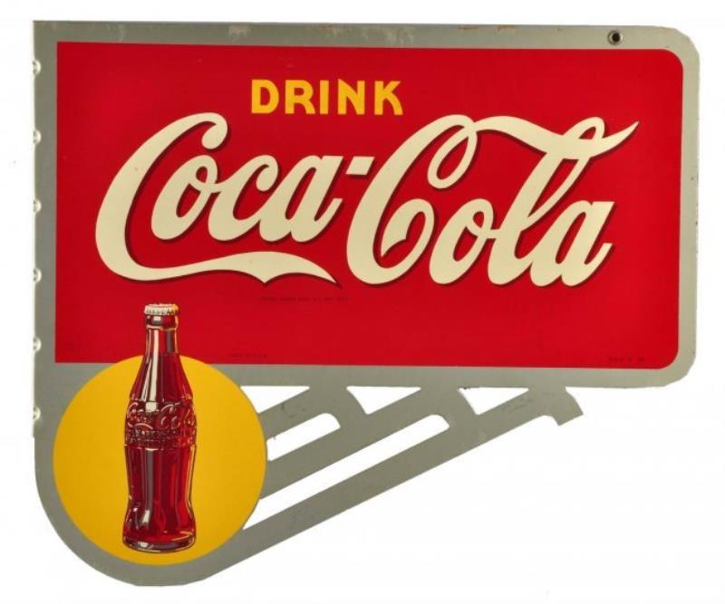 1940's Coca - Cola Tin Flange Sign.