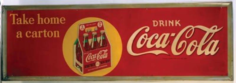 1930'S TIN COCA-COLA SIGN