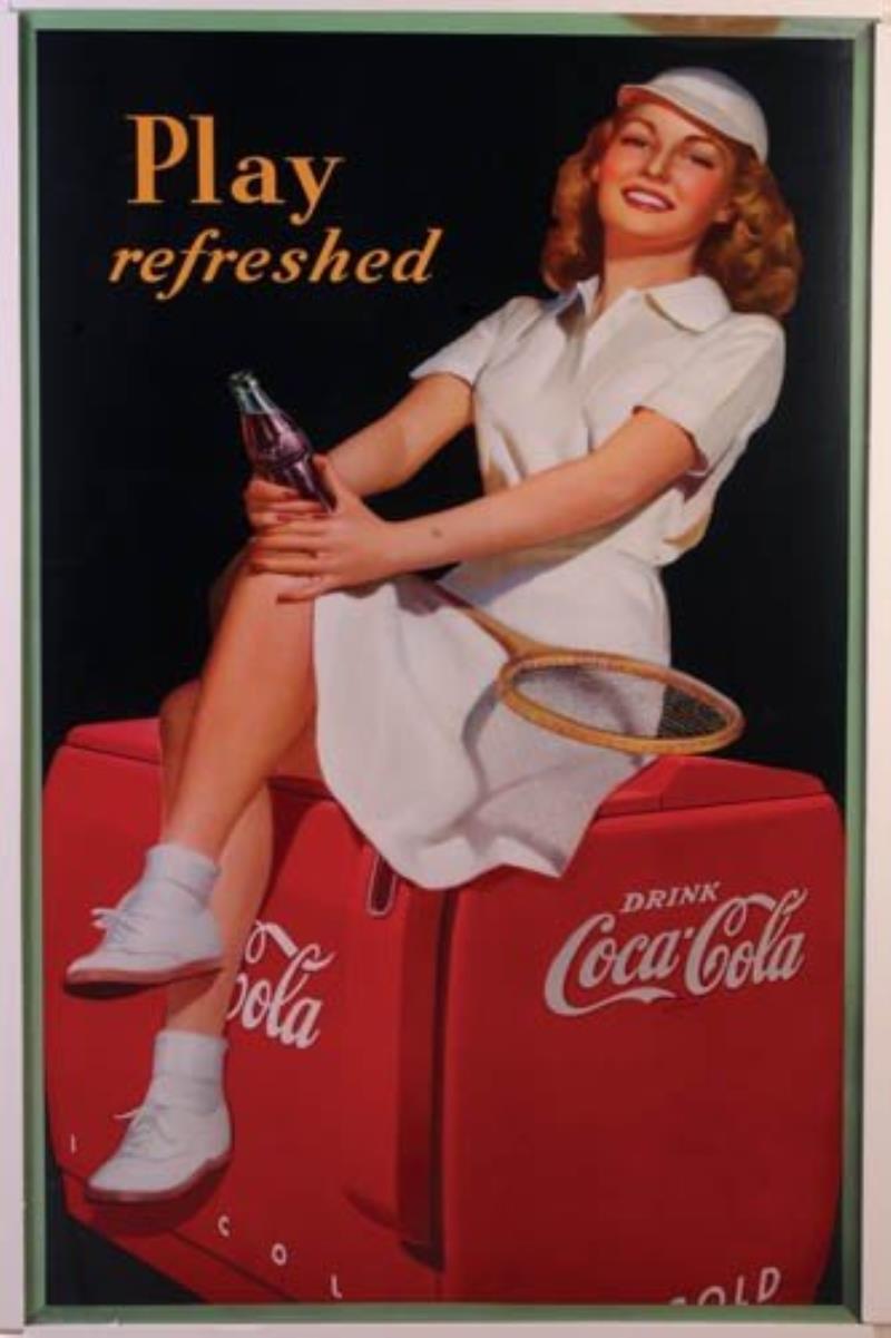 Play Refreshed Coca Cola Cardboard Advertising Sign Value And Price Guide