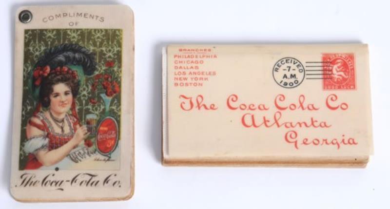 1900 AND 1902 COCA-COLA CELLULOID STAMP HOLDERS