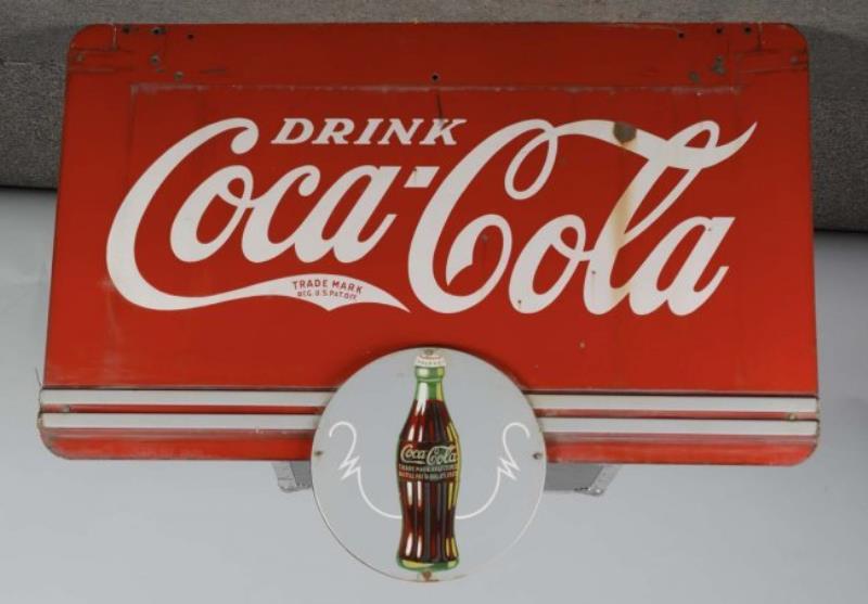 Drink Coca Cola With Bottle Porcelain Sign