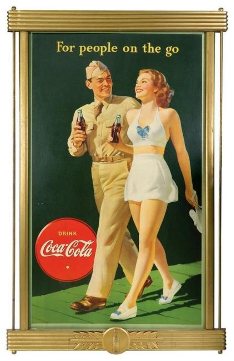 Coca-Cola Sign, For People On The Go, litho on cdbd by