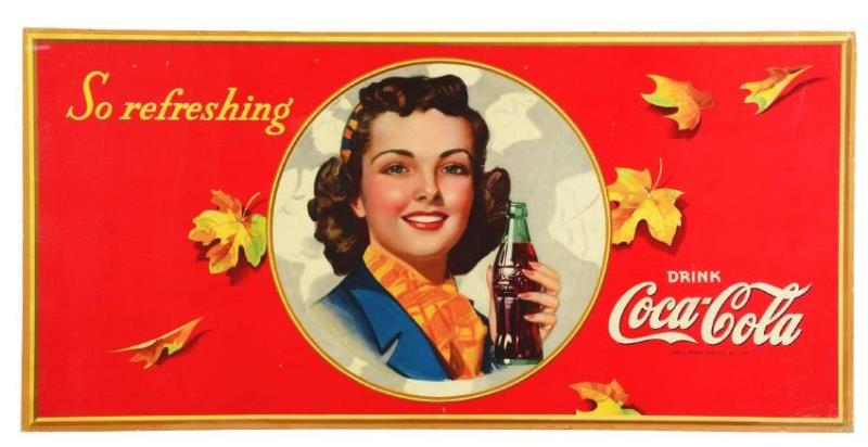 Large "So Refreshing" Coca-Cola Cardboard Advertising