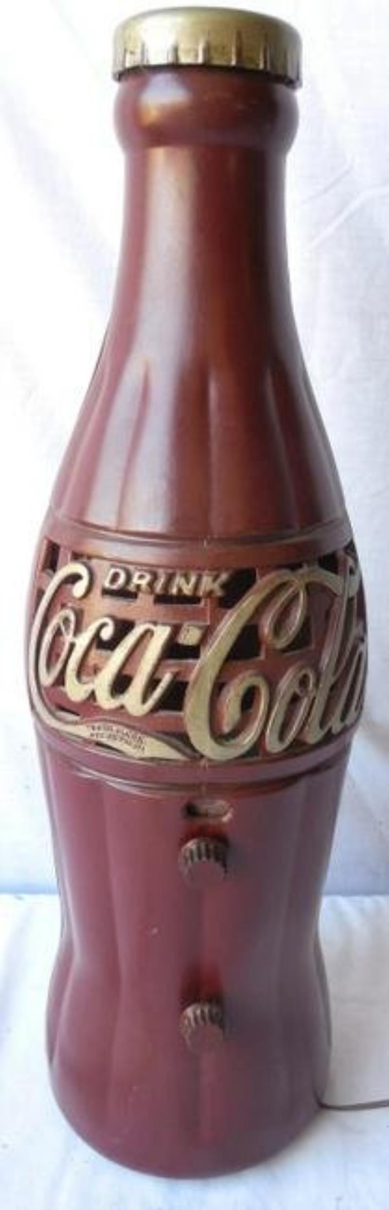Coca-Cola Bottle Radio Tested Non-Working 23'' h