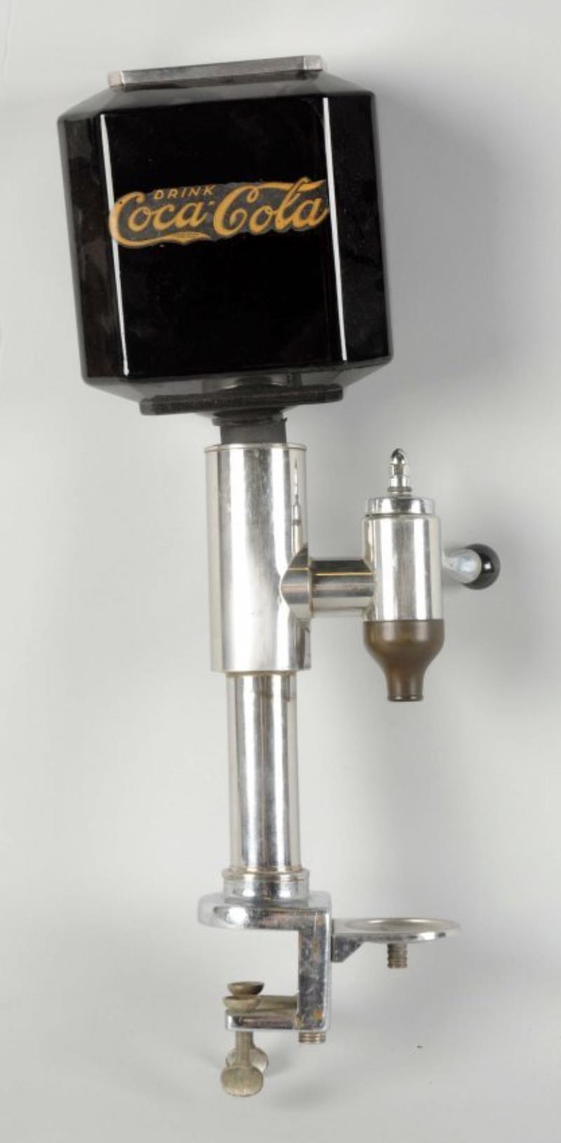 1920's Coca-Cola Black Glass Syrup Dispenser
