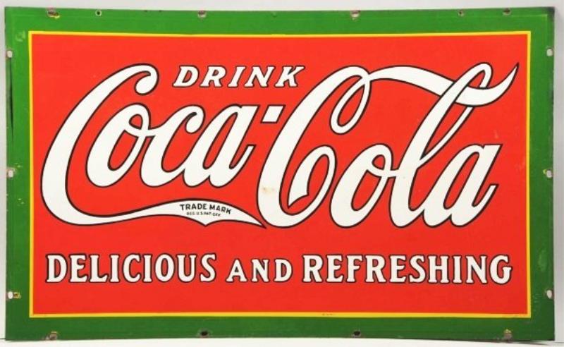 1930s Coca-Cola Porcelain 2-Sided Sign.
