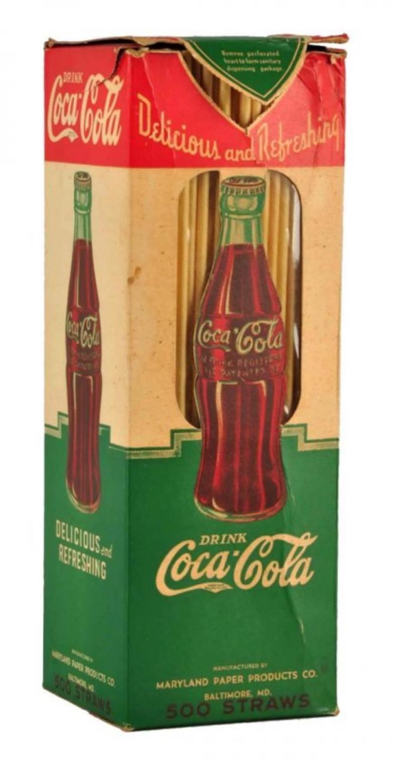 Good Looking 1930's Coca - Cola Straw Box