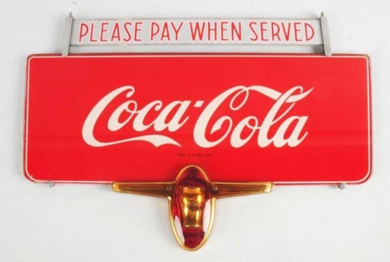 1940s Coca-Cola Hanging Glass Sign.