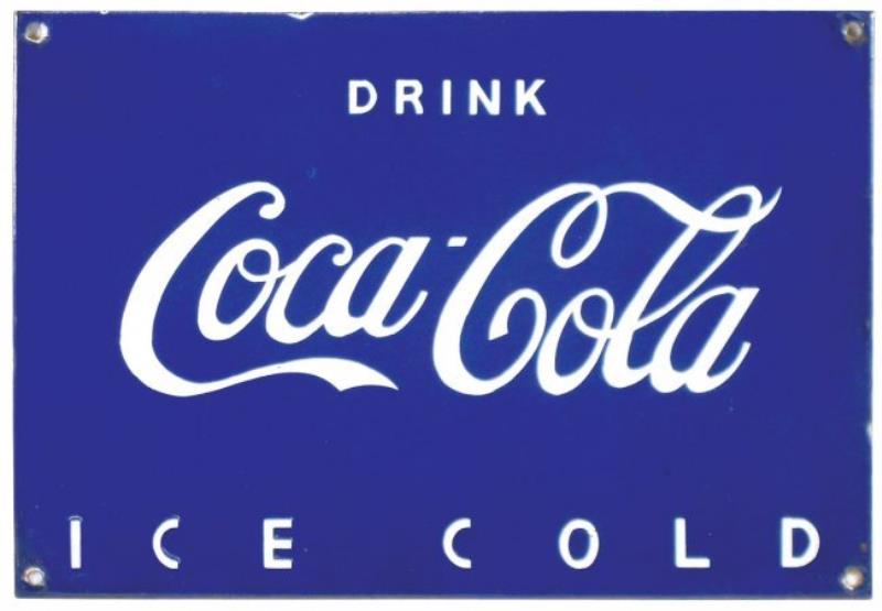 Coca-Cola sign, porcelain, made for the English market,