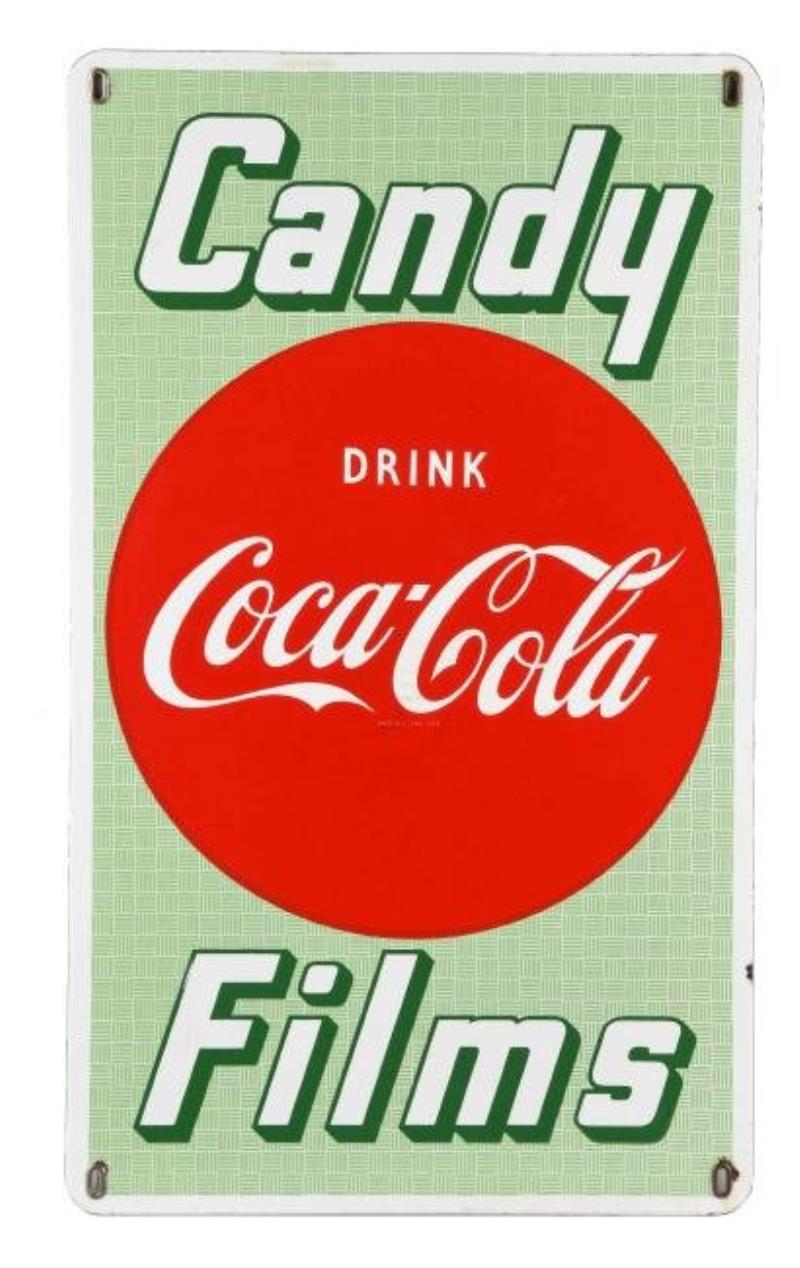 Porcelain Coca - Cola Candy Film Sign