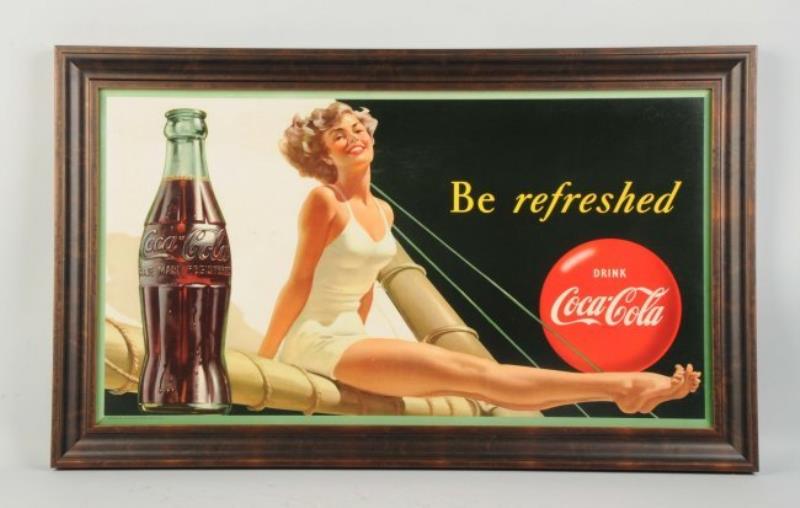 1949 Coca Cola Cardboard Advertising Sign.