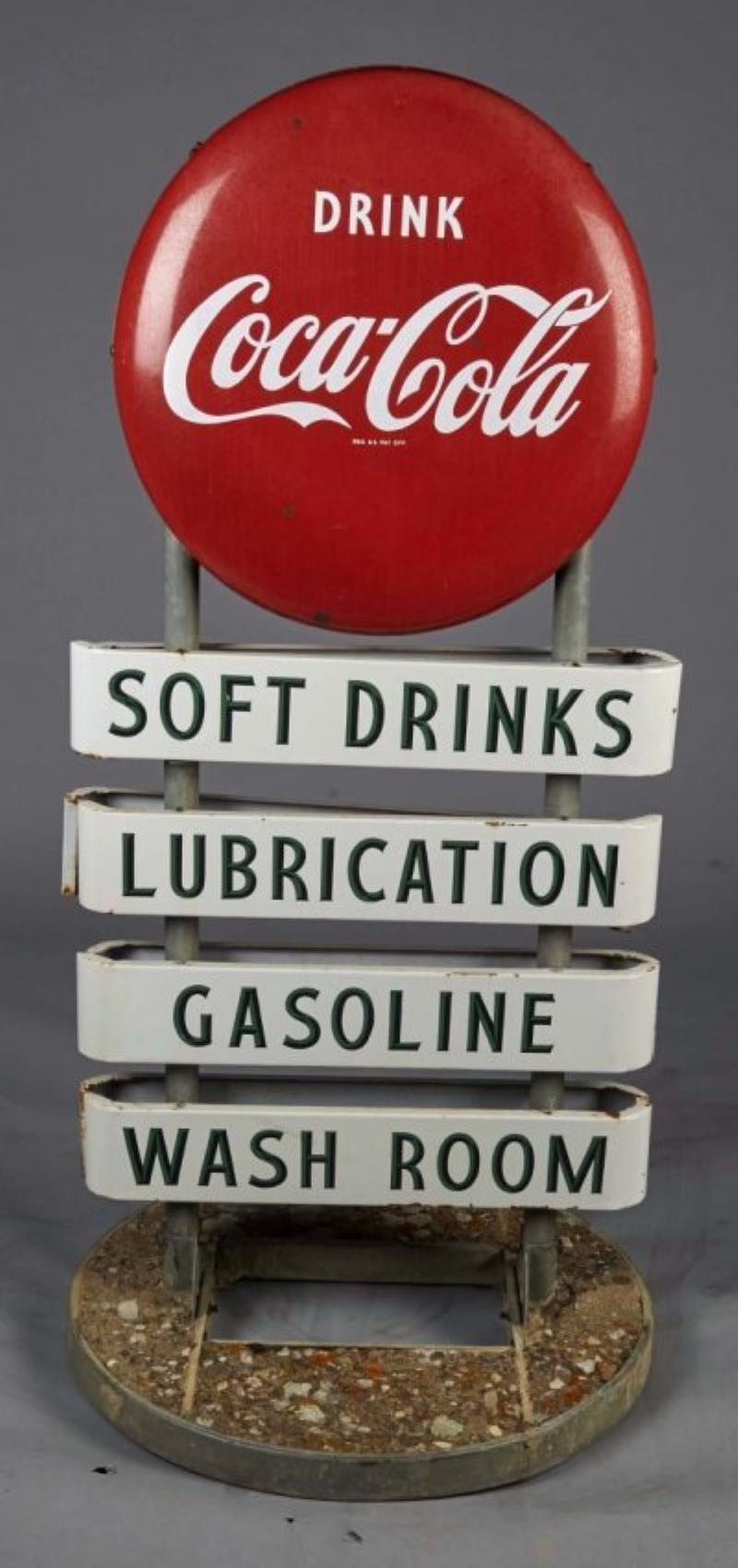 Drink Coca Cola Double-Sided Service Station Sign