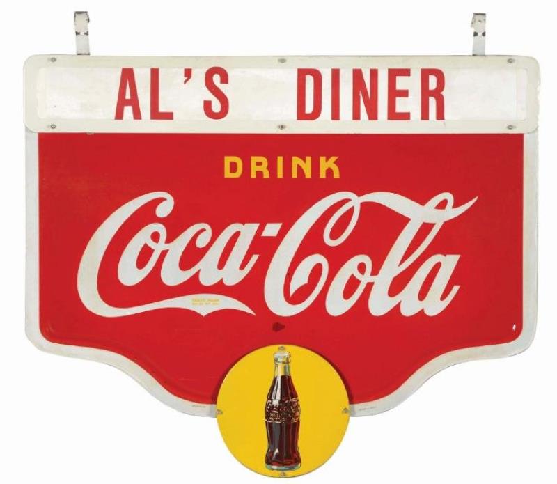 Double Sided Porcelain Coca-Cola Sign.