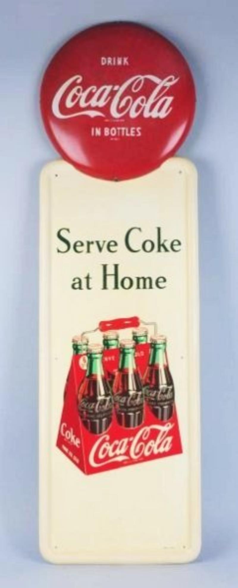 1947 Coca-Cola Tin Pilaster and Button