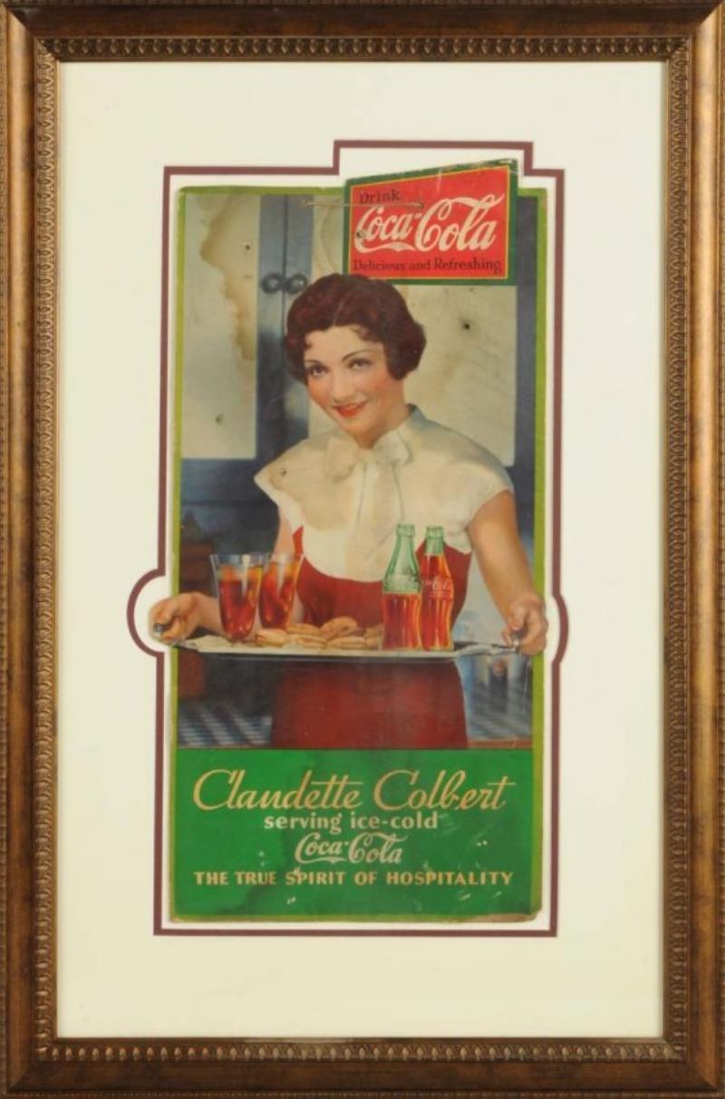 1933 Claudette Colbert Coca-Cola Cutout.
