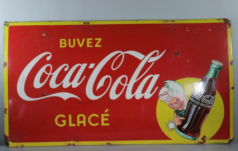 Belgium Large enamel sign Coca-Cola Emaillerie Belge