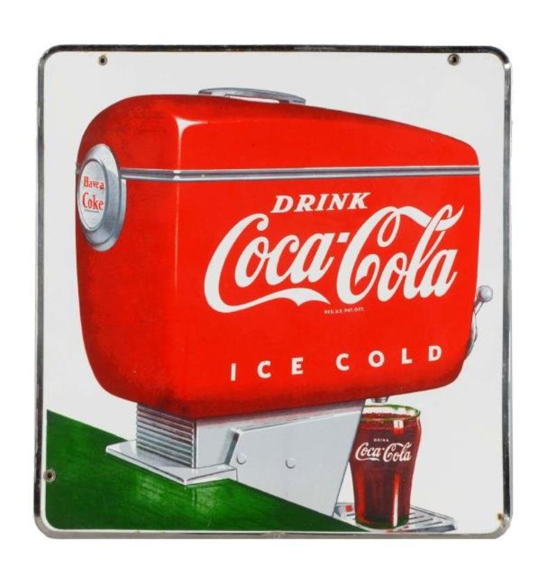 Coca-Cola w/Motorboat Graphics Porcelain Sign