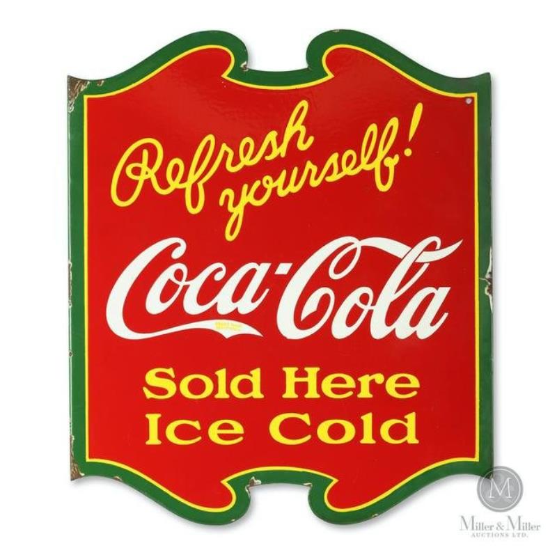 Coca-Cola Porcelain Flange Sign