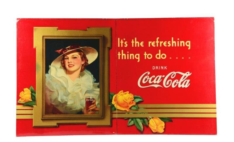 Quite Rare 1937 Large Coca-Cola Cardboard Poster.
