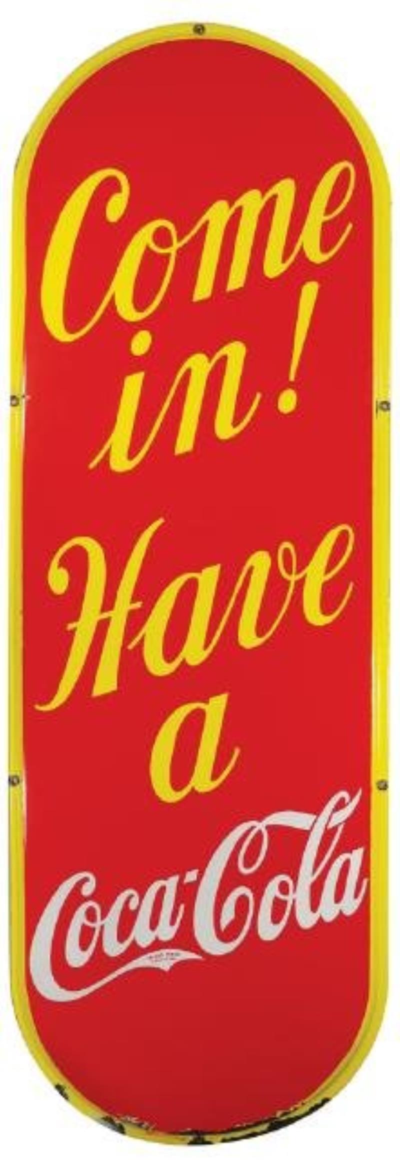 1930's Coca Cola Porcelain Sign