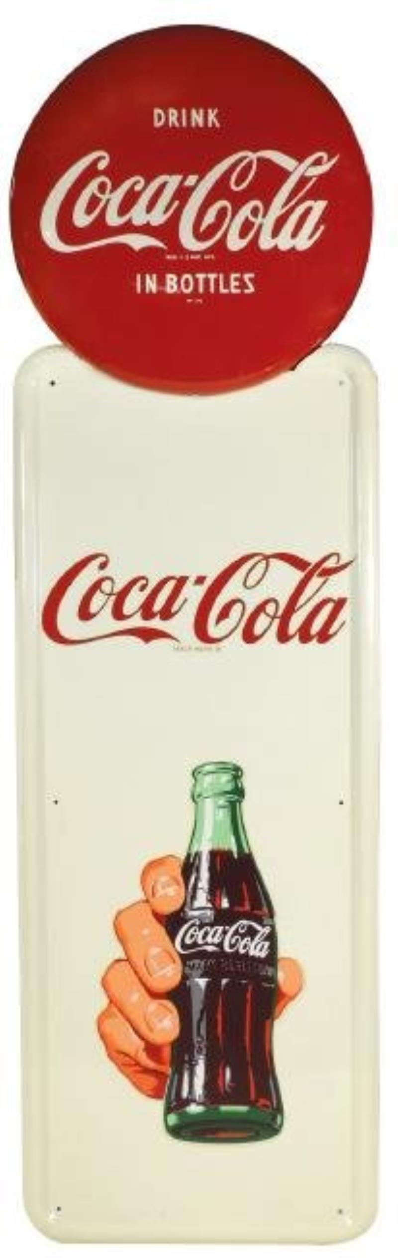 Coca-Cola sign, "Drink Coca-Cola in Bottles" button top