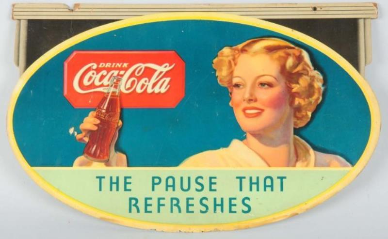 1930s Coca-Cola Indoor Two-Sided Sign & Bracket.