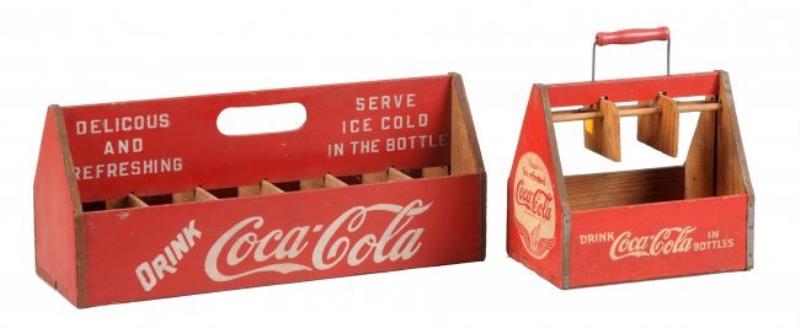 Early Coca-Cola Wooden Carriers.