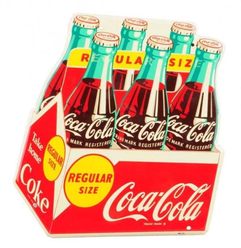 1958 Coca - Cola Tin Six Pack Cutout.