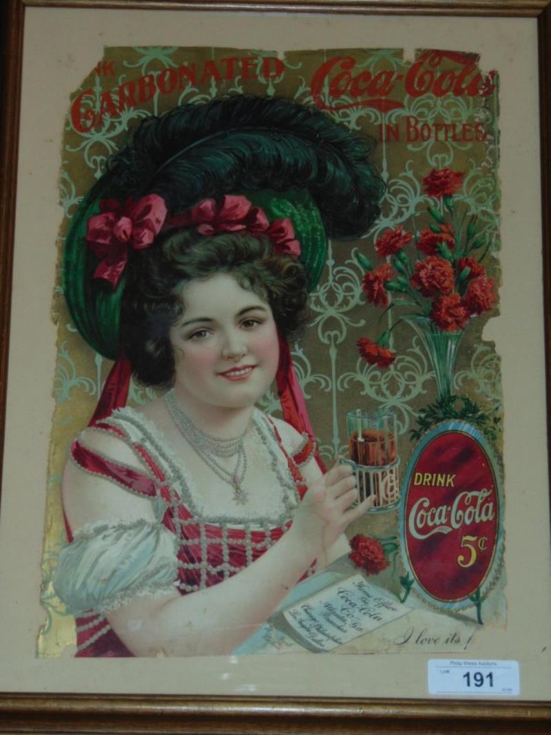 Scarce 1902 Coca Cola Poster, Rough Condition