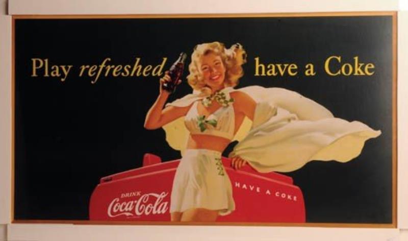 1948 Coca-Cola cardboard sign