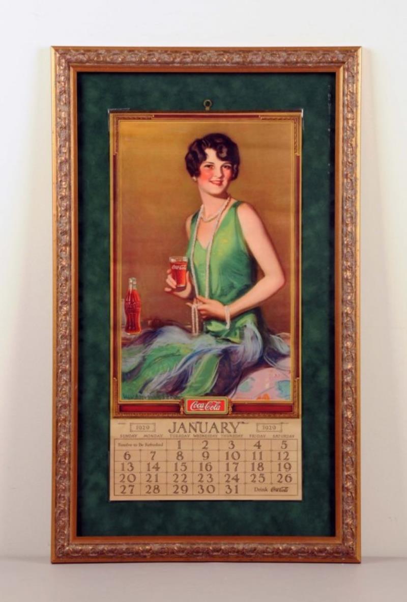1929 Framed Coca-Cola Calendar