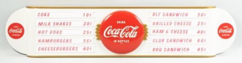 1950s Coca-Cola Tin Menu Sign