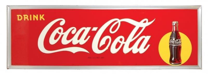 Coca-Cola sign, bottle in yellow dot graphics,