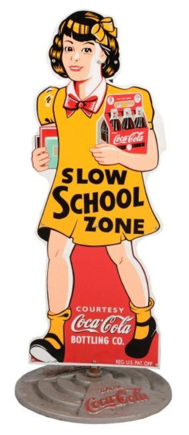 Coca-Cola Slow For The School Zone Reproduction Tin