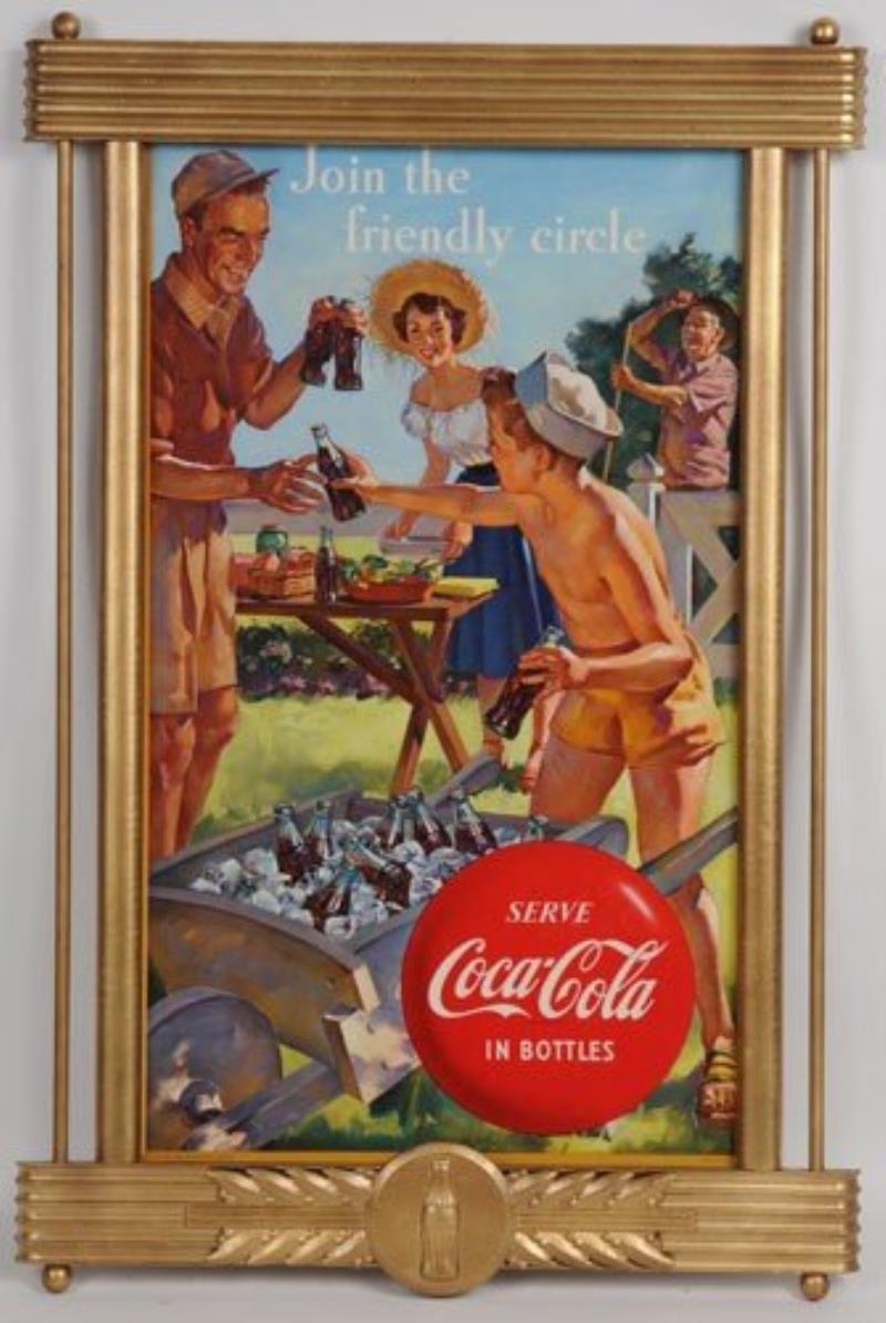 1954 COCA-COLA SMALL VERTICAL CARDBOARD POSTER