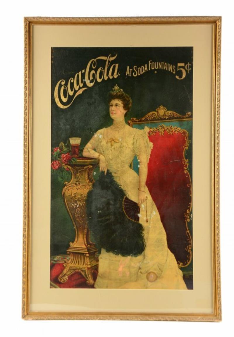 Early 1900's Coca-Cola Lillian Nordica Cardboard Sign.