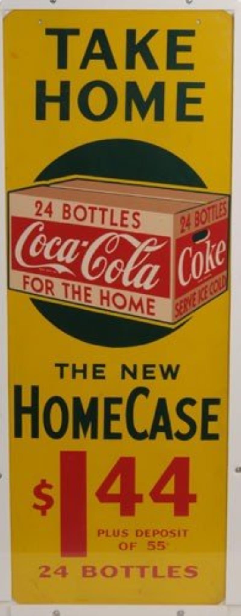 CIRCA 1945 MASONITE COCA-COLA SIGN