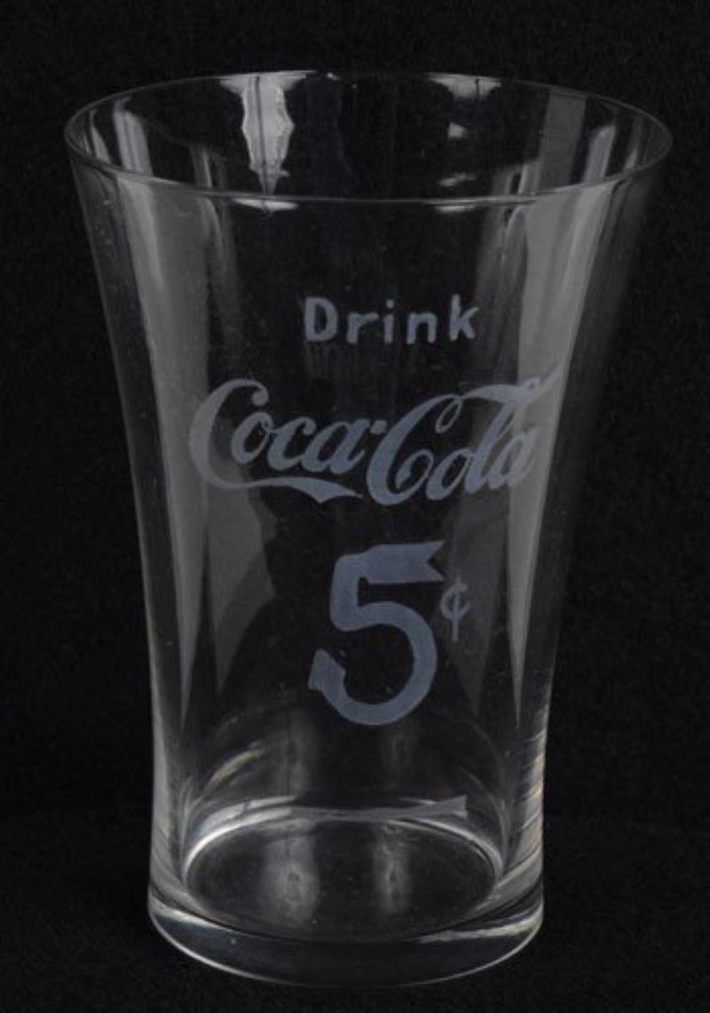 COCA-COLA SMALL 5 CENTS FLARE GLASS