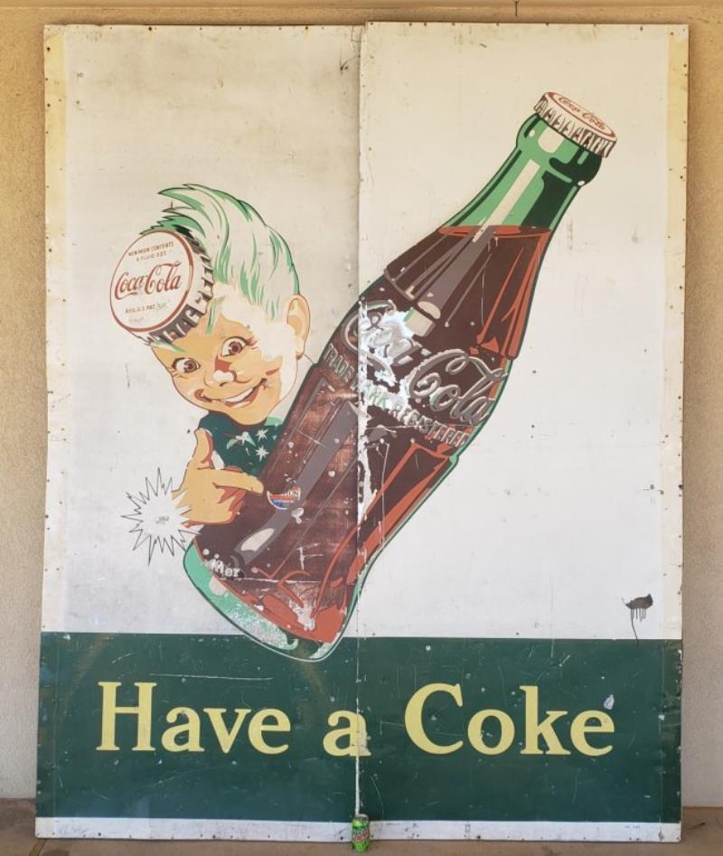 1950 Coca Cola Sprite Boy Billboard Sign