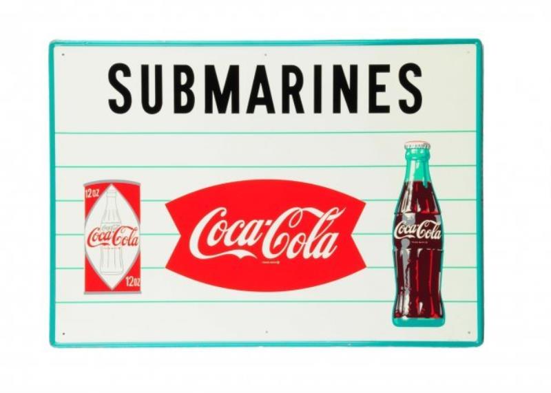 1960's Self Framed Coca - Cola Tin Sign.