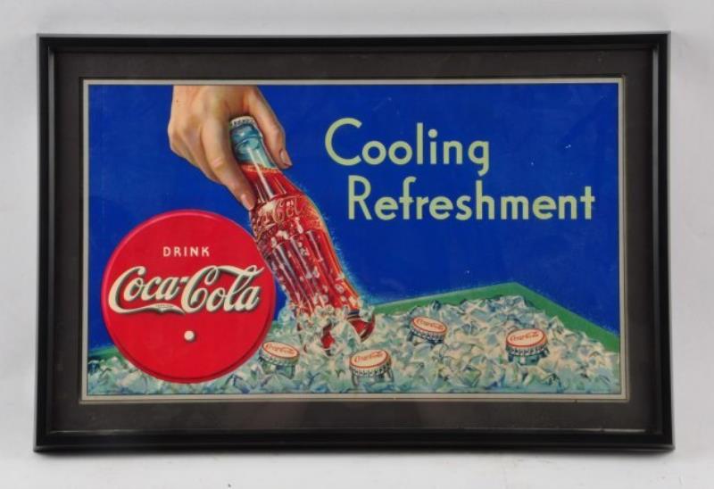 1935 Coca Cola "Cooling Refreshment" Sign.