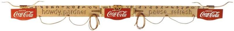 Coca-Cola Western Festoon, Rare 1940s-50s Masonite &